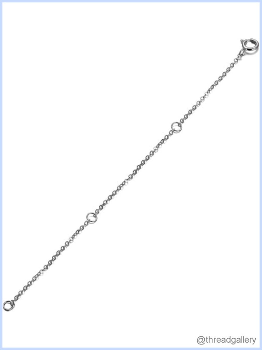 14K White Gold Necklace Extender Chain 3 Inch Adjustable